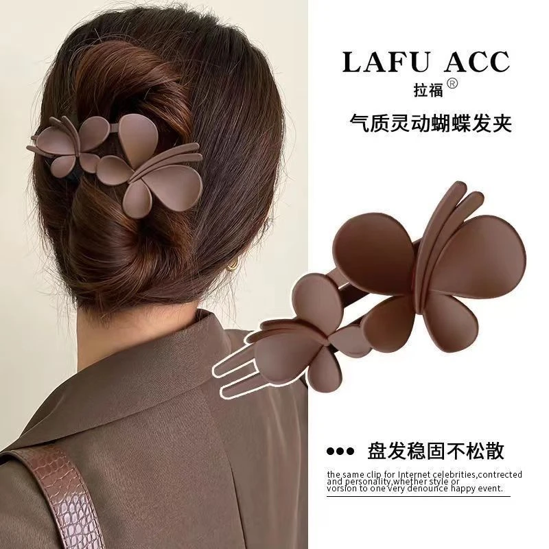 网红发夹后脑勺蝴蝶夹子盘发神器鸭嘴夹头饰发卡彩色新鸭嘴夹百搭