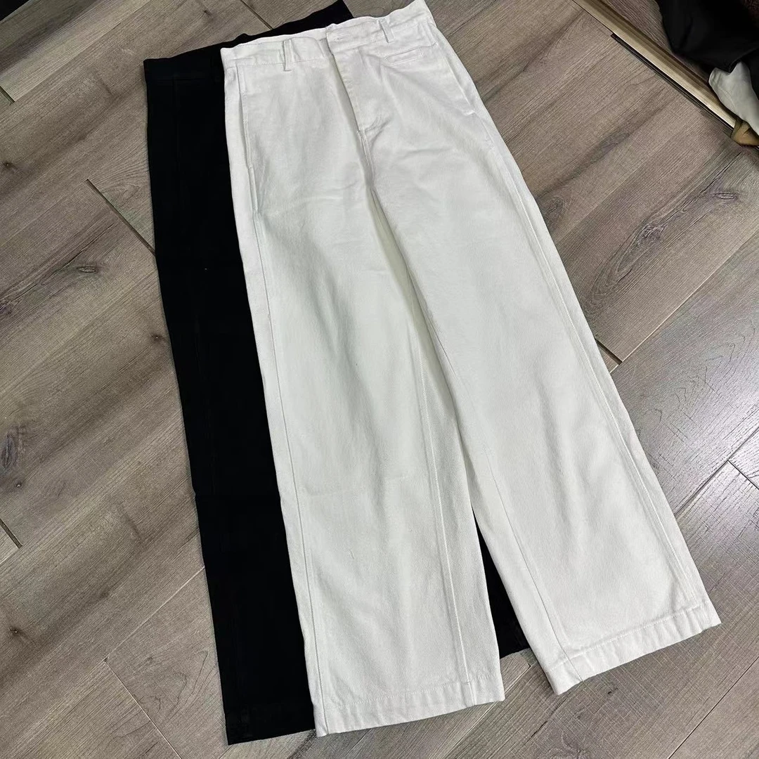 DYN高腰显瘦宽松直筒拖地阔腿牛仔裤