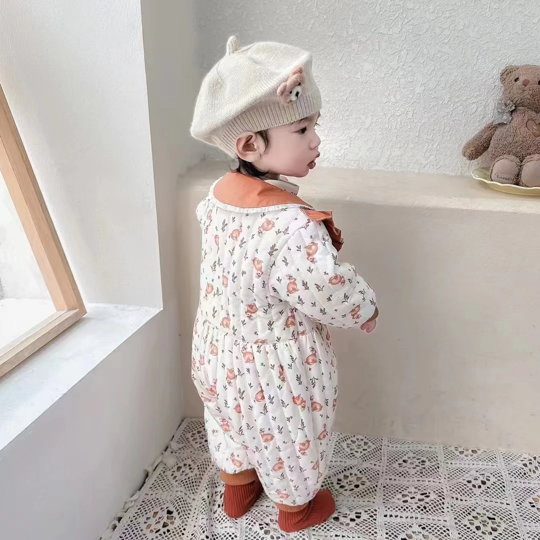 【90112】西瓜君婴幼儿衣服秋冬连体衣夹棉初春保暖可外穿