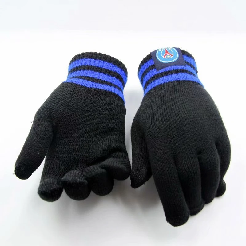 巴黎AC皇马曼联尤文多特拜仁多特冬季保暖可触屏手套足球球迷用品