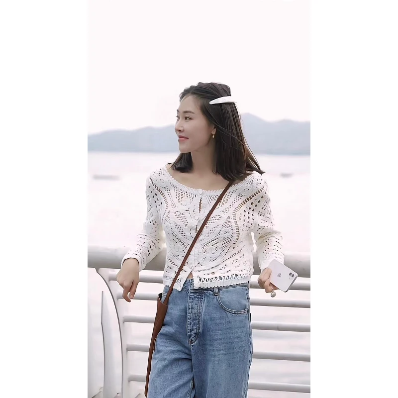 【FELOCCA】流光白色一字发夹 NYN-3194