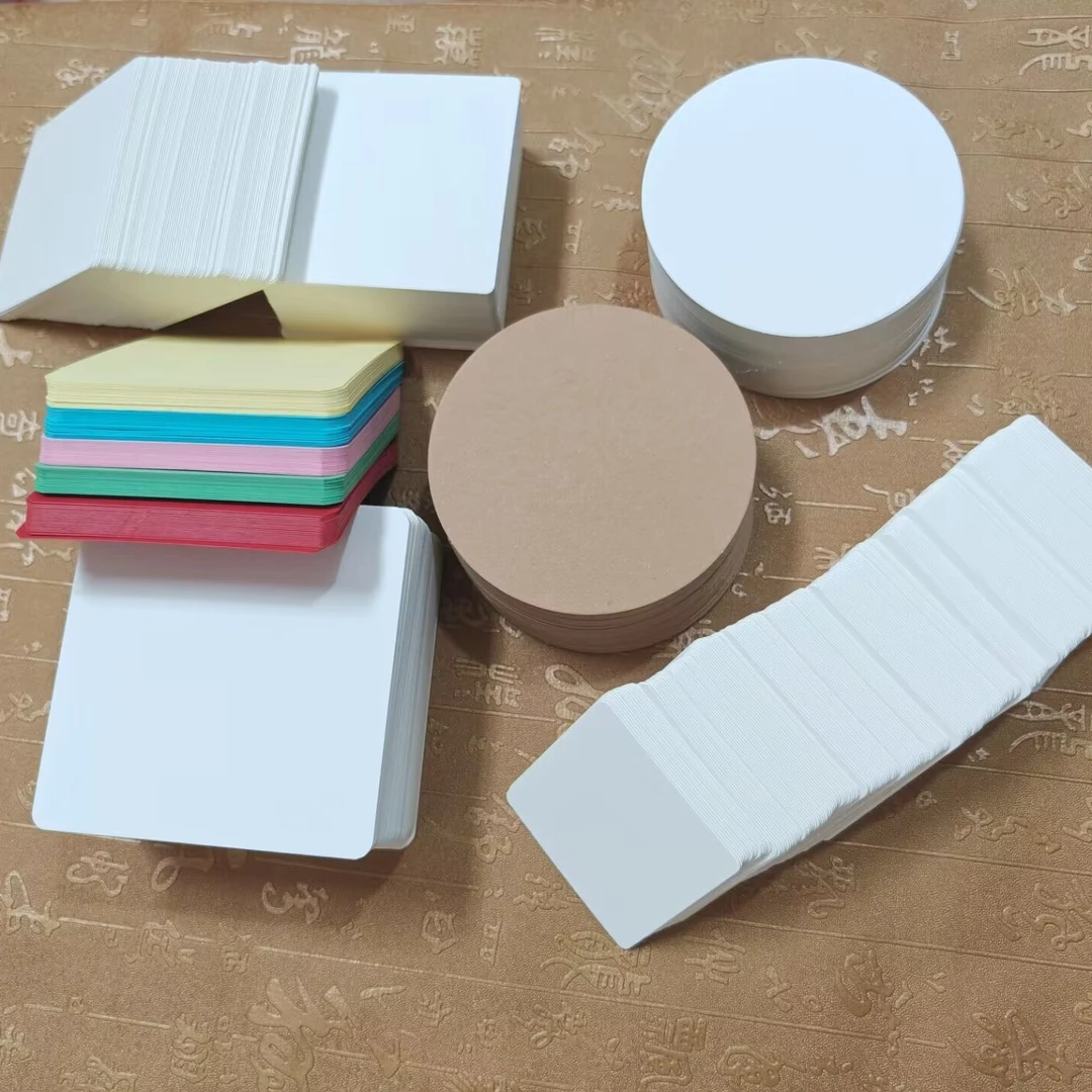 露露老师推荐禅绕画纸卡片正方形圆形卡片硬质白卡纸画画写字手工