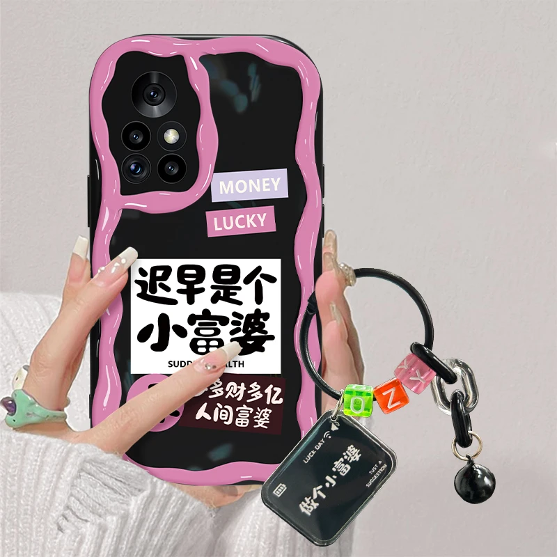 适用于华为nova8Pro多财多亿手机壳奶油全包硅胶简约女款防摔软壳