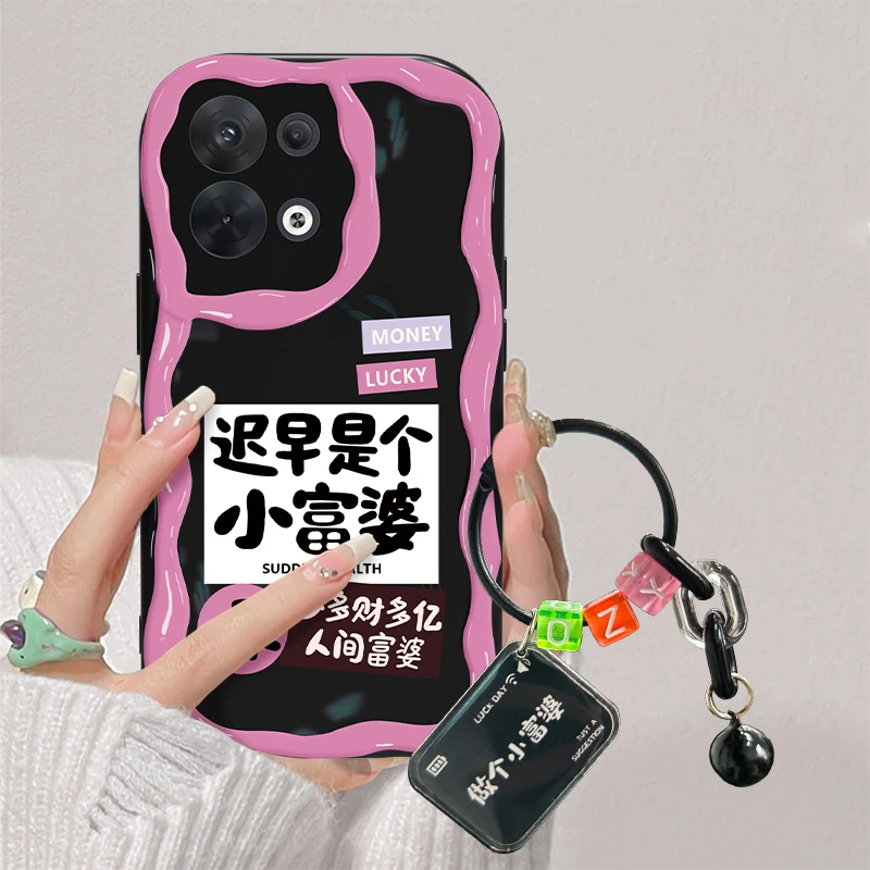 适用于OPPO Reno8多财多亿手机壳女款奶油全包硅胶创意防摔软壳