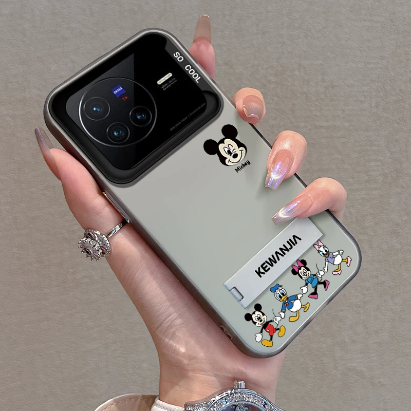 适用于VIVO X80手机壳米奇家族可爱卡通亚银撞色壳网红防摔创意新