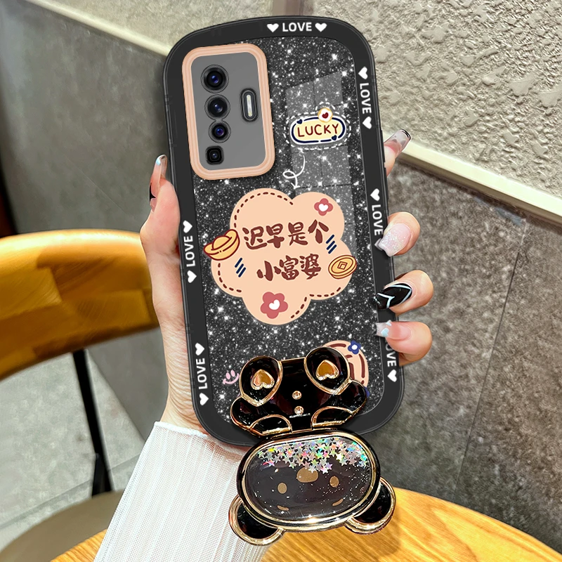 适用于VIVO X50多财多亿手机壳小胖妞网红硅胶防摔透明女款ins