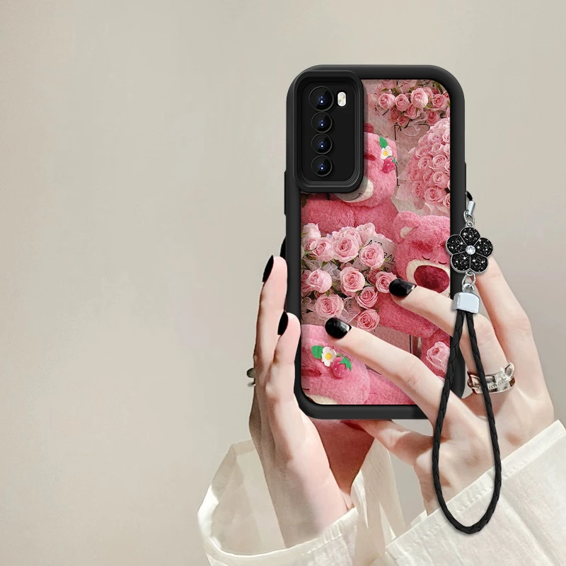 适用于华为nova7/7Pro/7SE抱花粉熊手机壳全包硅胶防摔软壳女款