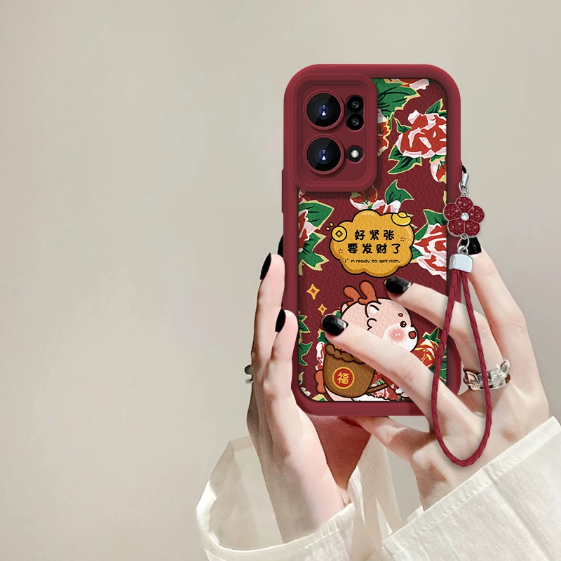 适用于OPPO Reno7Pro棉袄元宝龙手机壳全包硅胶防摔女款卡通软壳