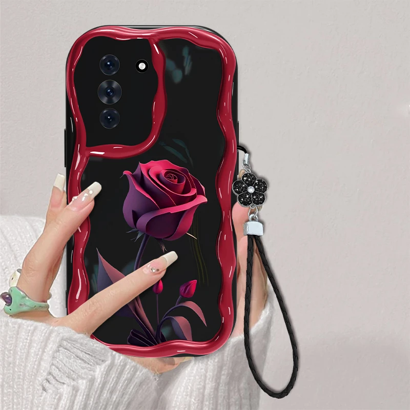 适用于华为nova10Pro暗红玫瑰手机壳奶油全包硅胶女款防摔软壳ins