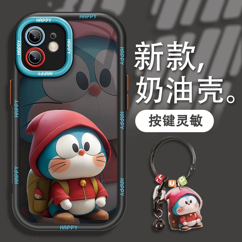 适用于苹果12叮当猫卡通手机壳奶油全包硅胶女款iPhone12软壳防摔