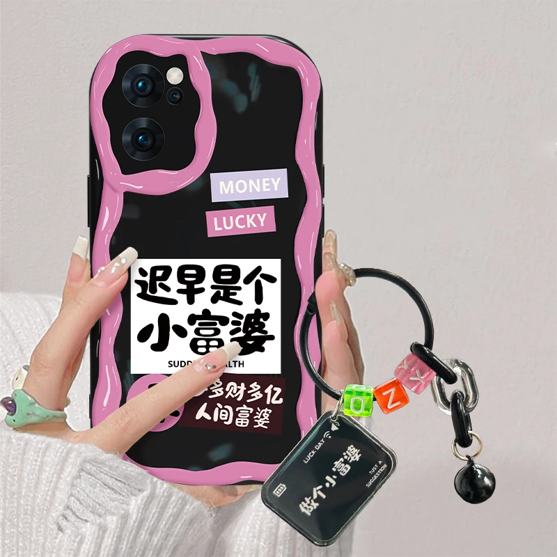 适用于OPPO Reno7多财多亿手机壳女款奶油全包硅胶创意防摔软壳