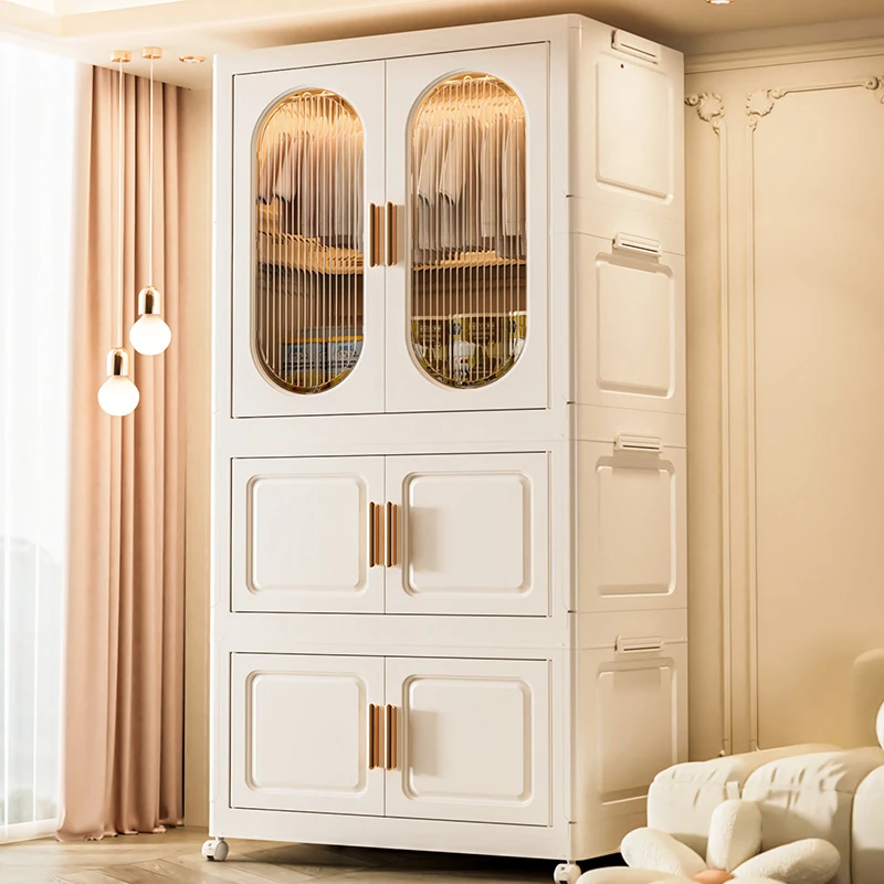 衣柜收纳柜可折叠家用儿童宝宝卧室衣橱塑料置物柜衣服简易储物柜