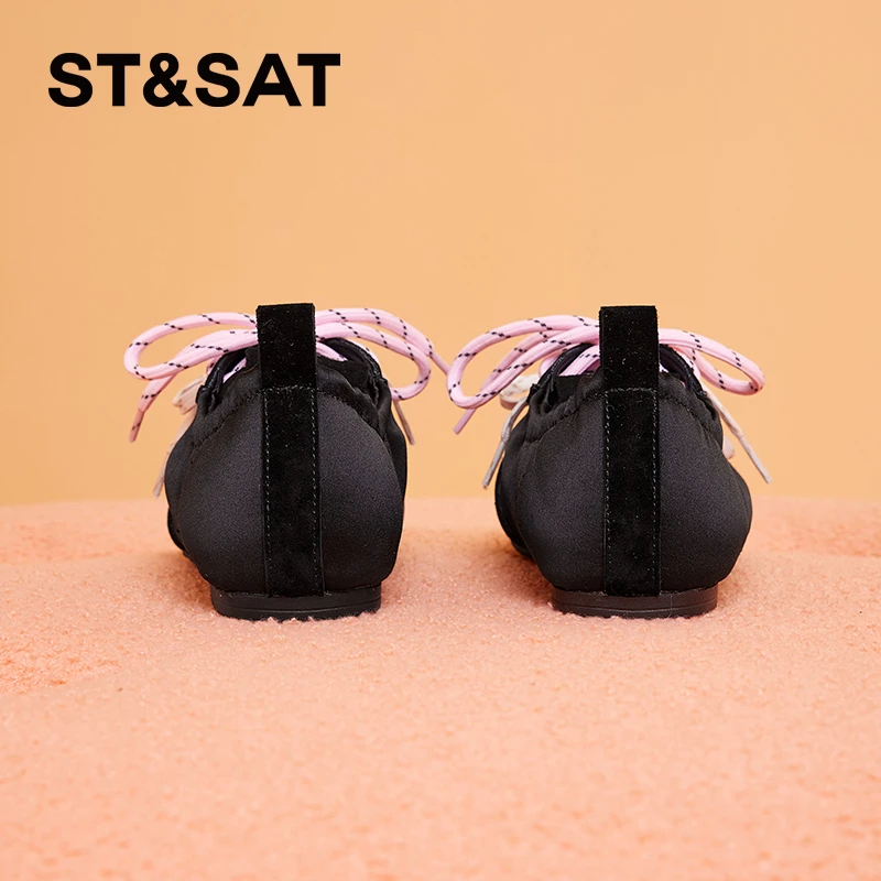 星期六系带平底时尚德训鞋女2025年新款秋季舒适百搭休闲运动鞋子