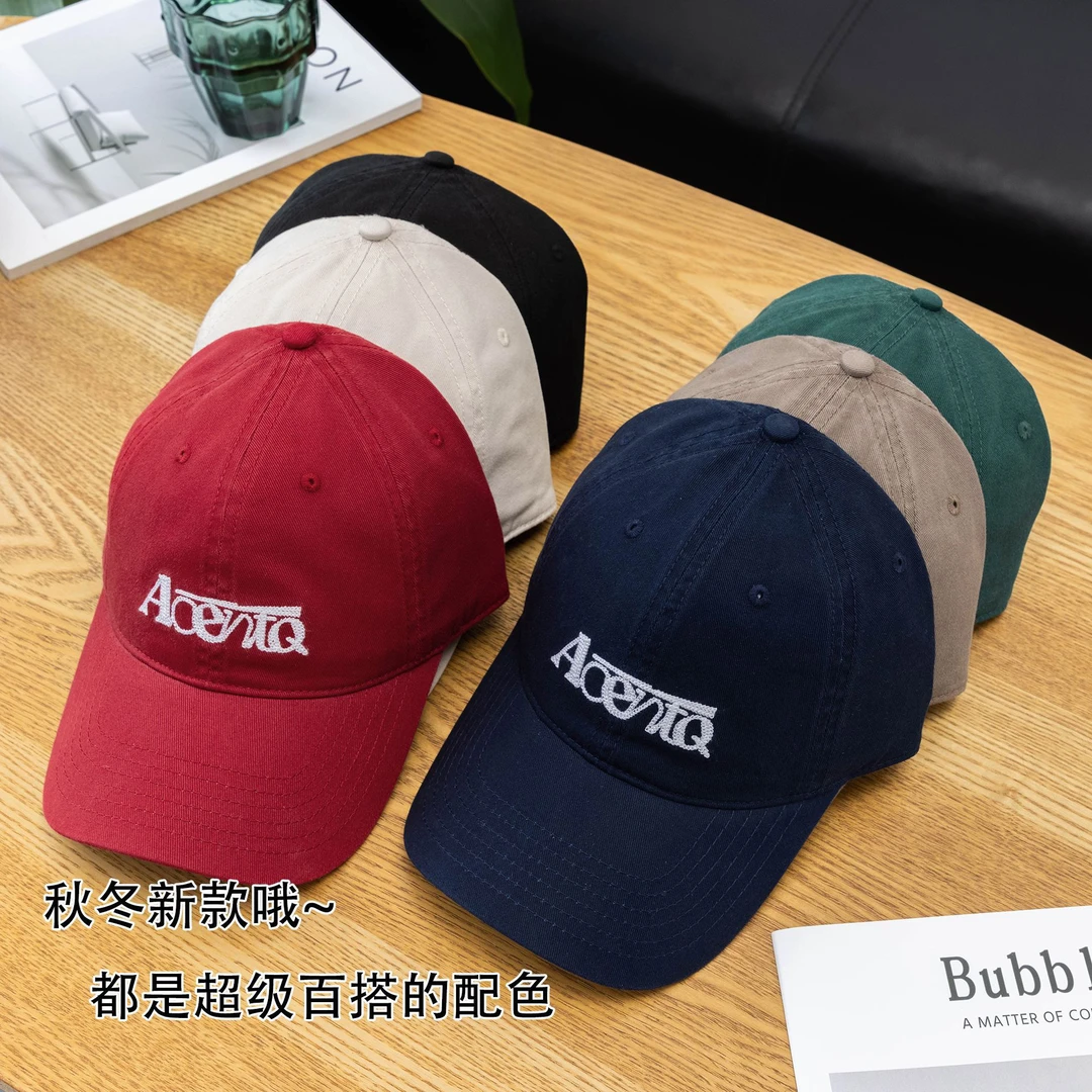 韩版ACENTQ刺绣软顶棒球帽男女同款时尚百搭街头潮牌鸭舌帽显脸小