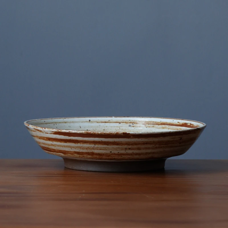【素陶】日式手工画釉陶瓷餐具菜盘果盘家用餐盘创意粗陶个性