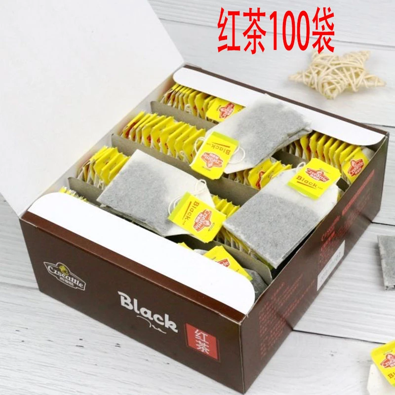 100袋红茶袋泡茶吊牌西亚图红茶叶小袋包装盒装奶茶店餐饮家用