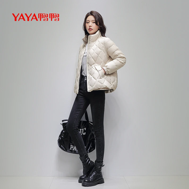 YAYA/鸭鸭【YE2B600692Y】羽绒服冬季立领轻薄保暖秋冬小个子宽松