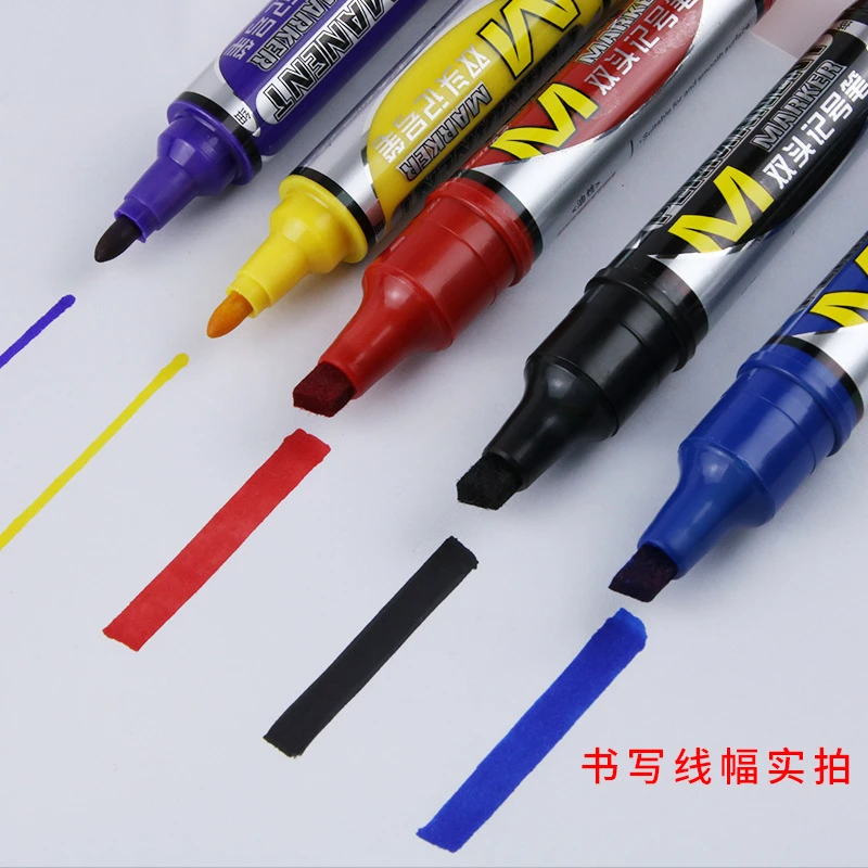 新疆包邮盾牌2150油性速干记号笔黑色双头可加墨快递专用大头笔