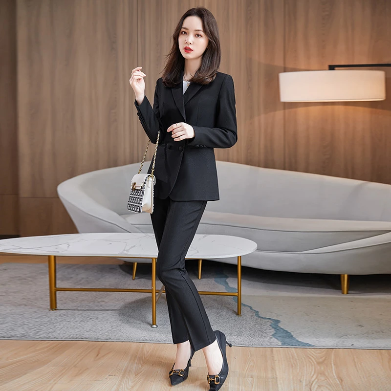 LSDN职业西装外套女春秋新款时尚潮韩版英伦风白领西服正装套装