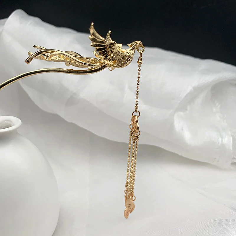 【下架】耀如春华 中国风古风步摇汉服发饰凤凰于飞流苏发簪