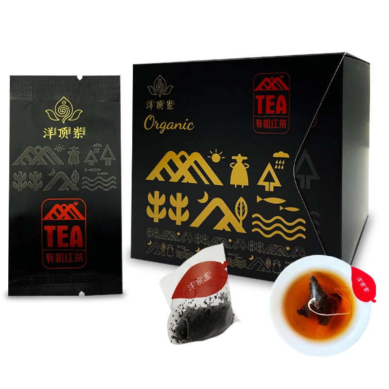 洋顶岽有机袋泡茶红茶40克三角茶包办公室用茶