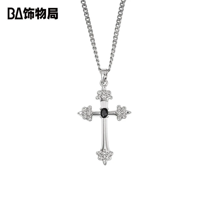 BA 铜合金项链 BA饰物局闪耀十字架项链女夏潮酷时尚高级感锁骨链