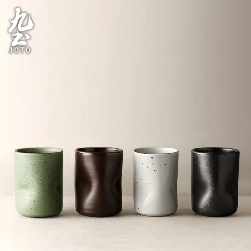 九土手工粗陶茶杯复古创意日式泡茶杯家用情侣对杯个性水杯咖啡杯