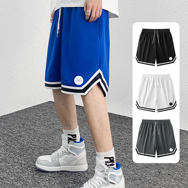 冰丝速干短裤男士ins潮牌五分裤子男潮流休闲沙滩裤宽松运动裤