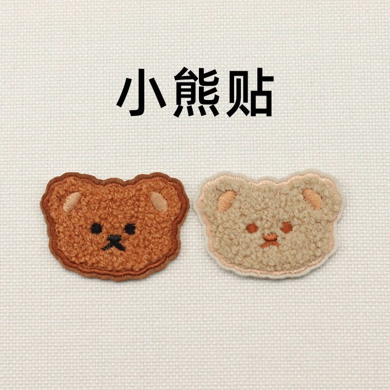 手工编织围巾帽子配件小熊贴