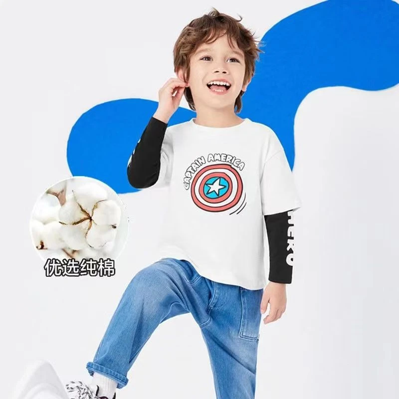 巴拉巴拉男童T恤漫威长袖春秋季新款儿童衣服帅气