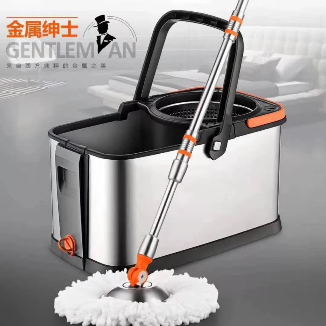 加厚拖把杆旋转加大墩布桶甩干吸脱水甩水免手洗地神器自动大号