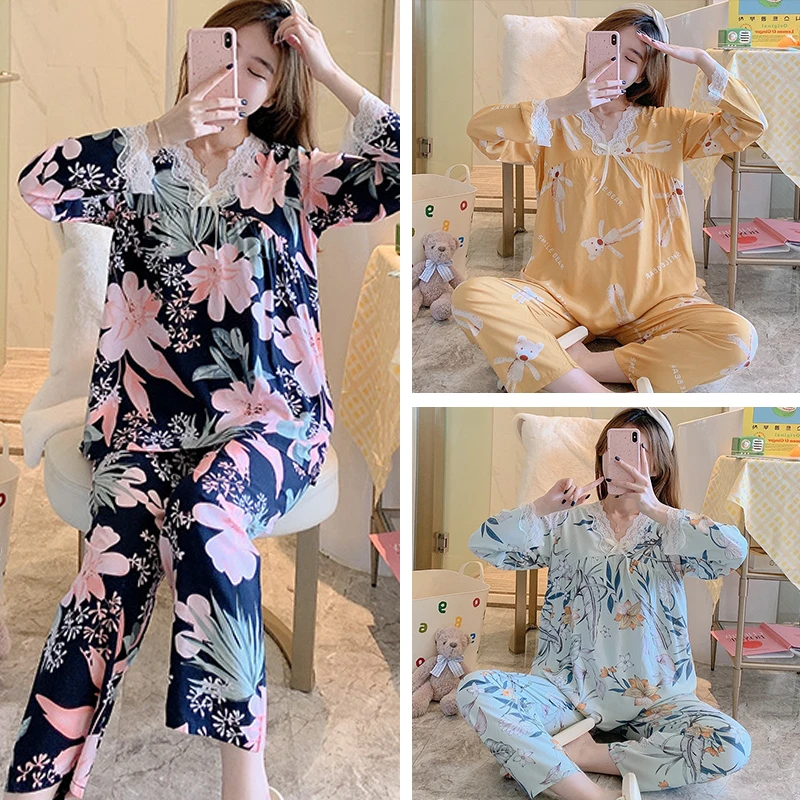 【0717】清仓 女士绵绸家居服睡衣长袖长裤套头款