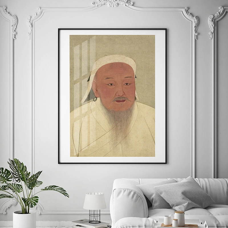 GOLOMT/格伦慕特格伦慕特蒙古风格圣祖像挂画成吉思汗像装饰画