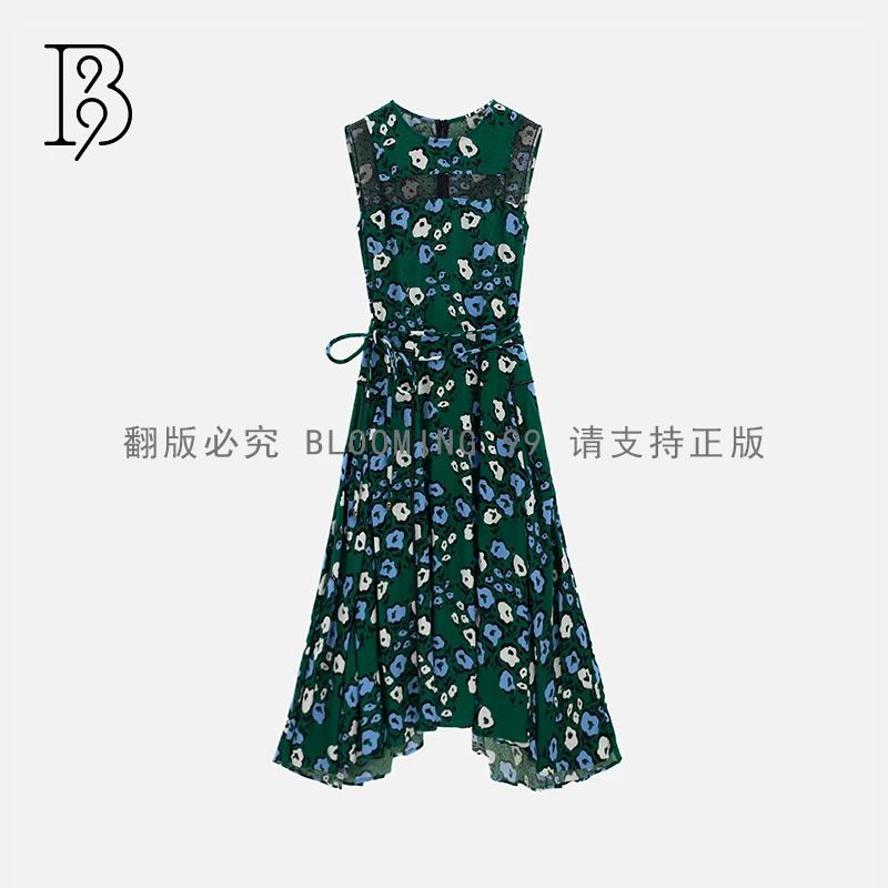 【B99官方旗舰店】女装碎花气质时尚设计师款春夏连衣裙WFSCA23101