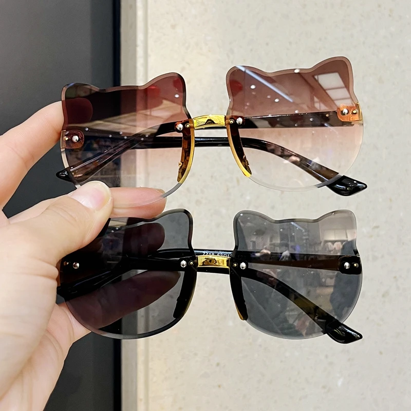 儿童太阳镜女童卡通可爱超萌小猫咪墨镜防紫外线宝宝防晒遮阳眼镜