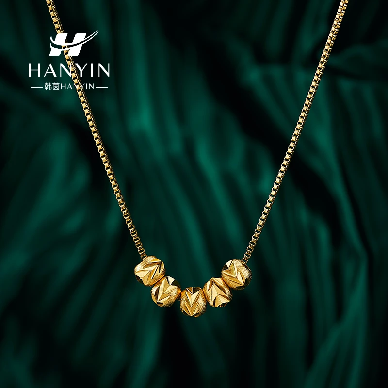 HANYIN/韩茵 钛钢项链  五福临门 小众国潮风珠珠项链
