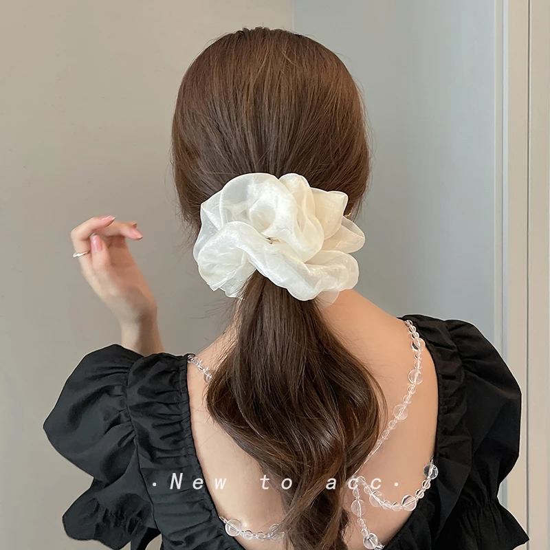 网纱小香风大肠发圈简约气质日系发绳肥肠头绳丸子头扎马尾女发饰