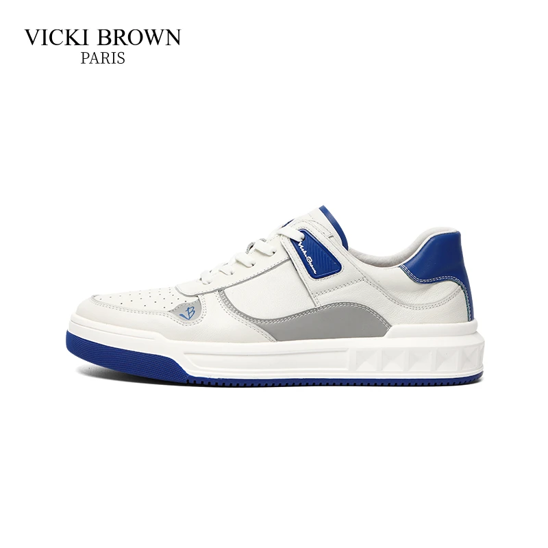 VICKI BROWN高档轻奢2024男士时尚小众潮流拼色低帮进口休闲男鞋