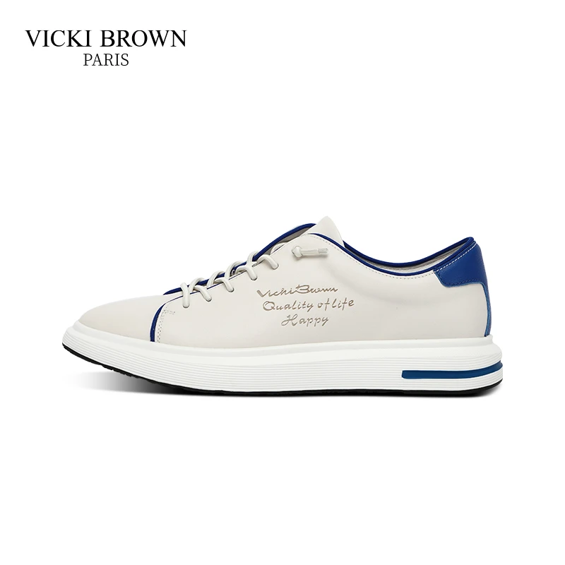 VICKI BROWN轻奢品牌新款男鞋经典百搭休闲鞋牛皮透气耐磨板鞋男