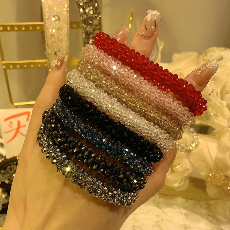 GOBJNKO韩版水晶手链头绳两用款