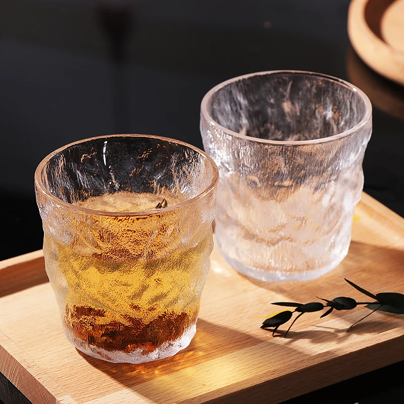 【拍一发二】冰川纹玻璃杯锤纹杯子ins洋酒杯无色透明泡茶喝水杯