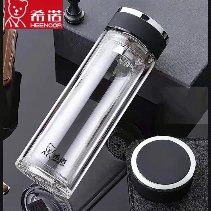 希诺双层玻璃杯耐热男女士办公车载时尚过滤泡茶杯子XN-7017/7018