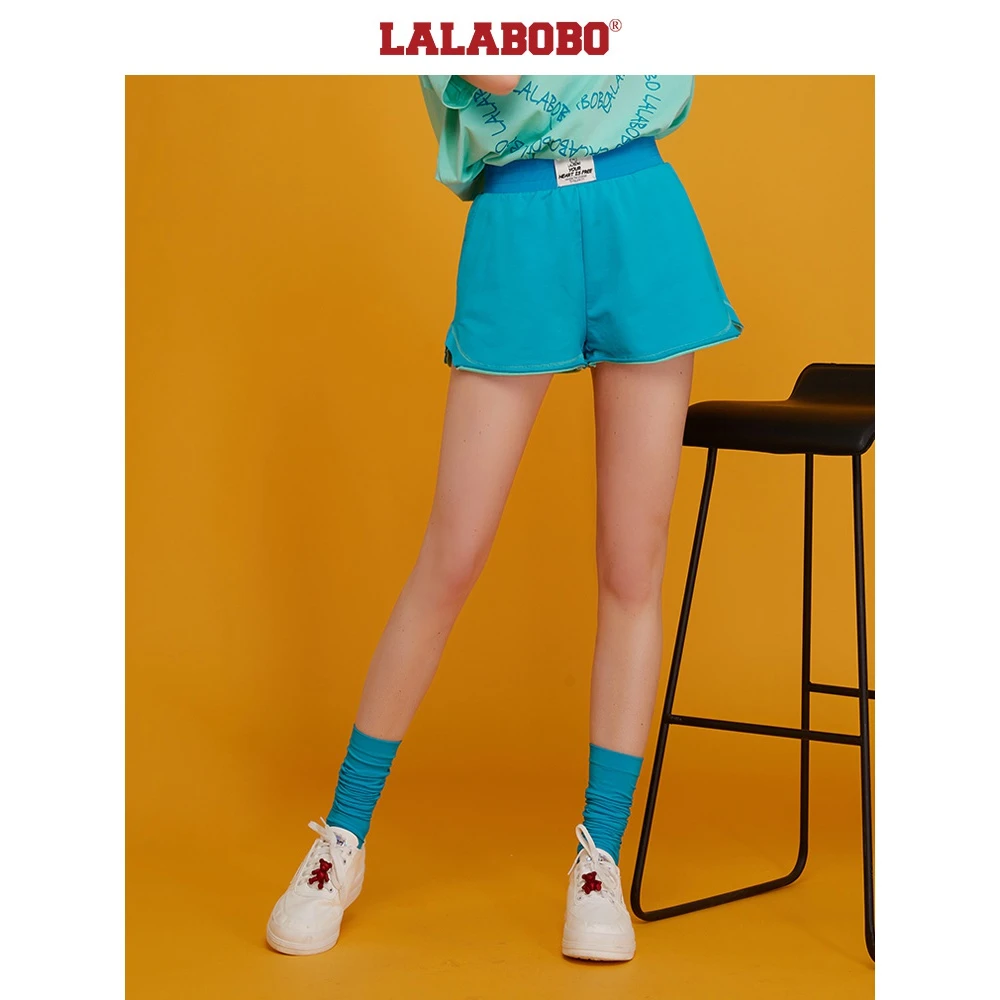 郑州(不退不换）LABO夏新品刺绣高腰宽松阔腿运动短裤L21B-WXZD11