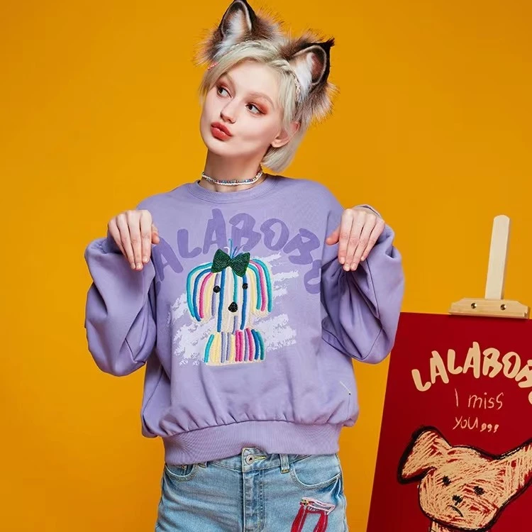 郑州（不退不换）LALABOBO灯笼袖短款套头卫衣L21A-WSTS13