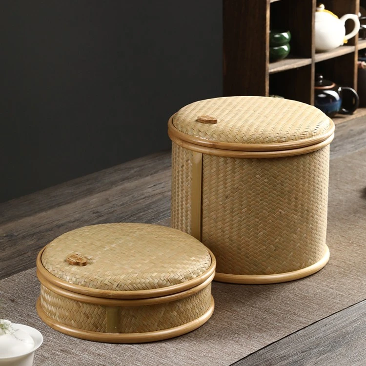 竹编普洱茶盒竹制手工茶饼分茶盒精编醒茶包装盒七子饼收纳盒茶道