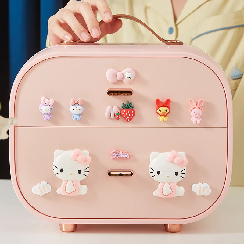 凯特妹儿童手提发饰百宝箱小女生礼物宝宝分格收纳梳妆首饰发饰盒