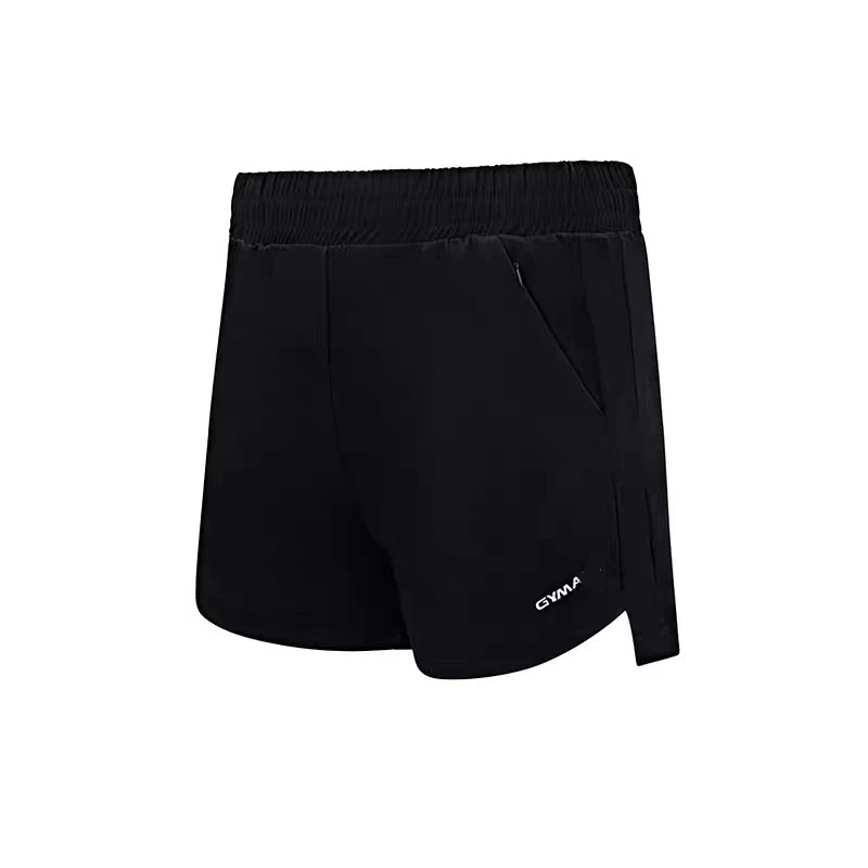 女式防走光内衬健身跑步运动速干短裤（黑色短裤）