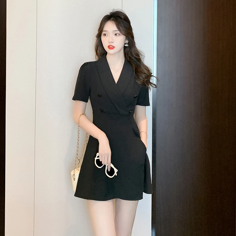 150cm155小个子套装女夏季2024年新款洋气西装连衣裙+短裤两件套
