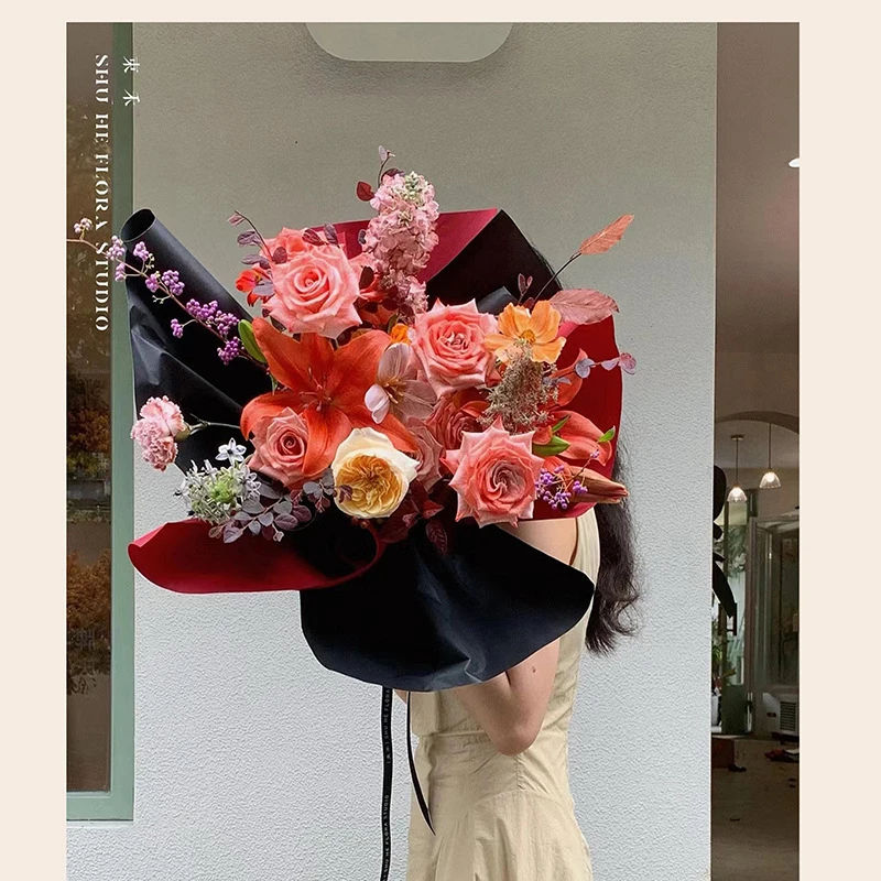 【恒文】风华纸手工DIY材料纯色包花纸高档花束鲜花包装纸防水