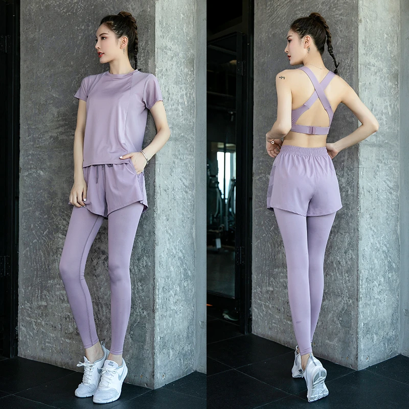 瑜伽服女春夏季新款专业宽松速干衣健身房晨跑步时尚休闲运动套装